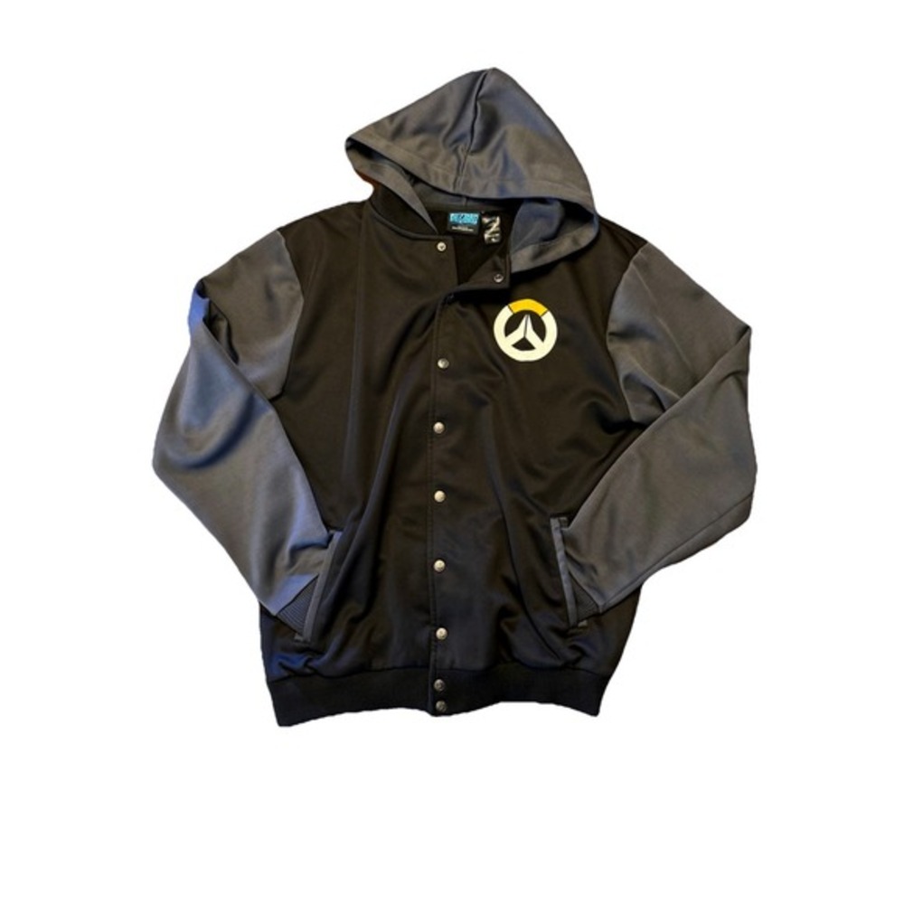 Overwatch Varsity Jacket XL Blizzard Entertainment Hoodie Sweater Snap Button Sz - Picture 3 of 11